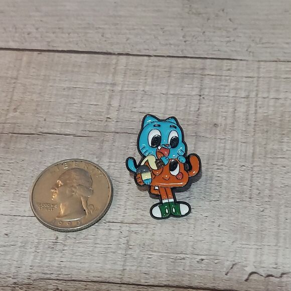 Amazing World of Gumball and Darwin Enamel Pin Cartoon Character - Picture 3 of 3